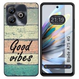 Funda Silicona para Zte Blade A75 4G diseño Madera 01 Dibujos