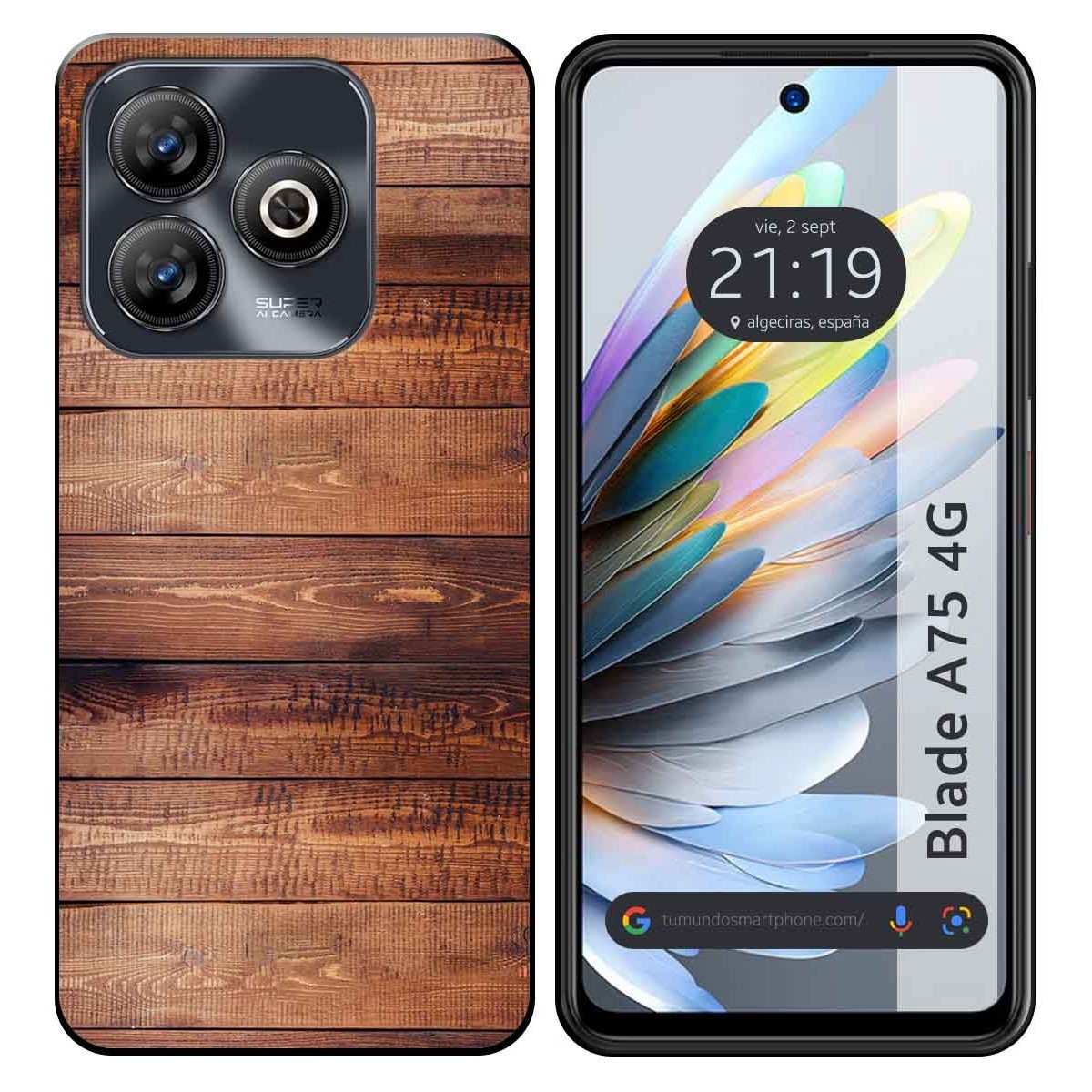 Funda Silicona para Zte Blade A75 4G diseño Madera 02 Dibujos