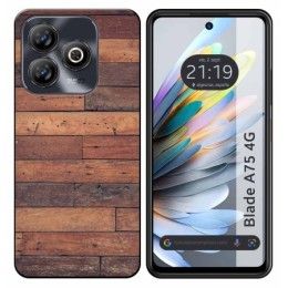 Funda Silicona para Zte Blade A75 4G diseño Madera 03 Dibujos