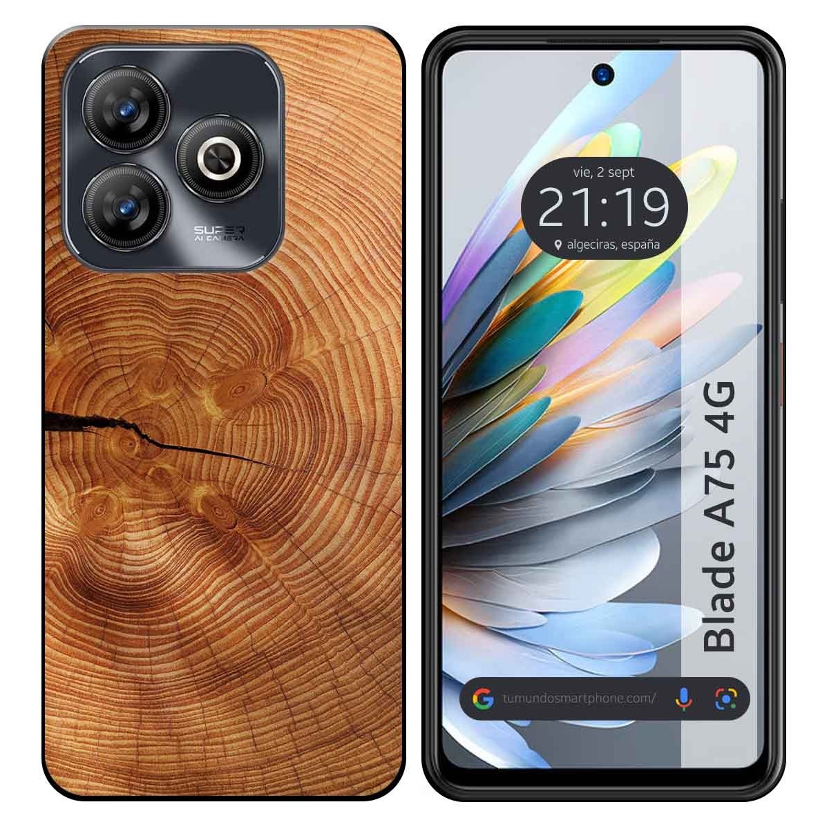 Funda Silicona para Zte Blade A75 4G diseño Madera 04 Dibujos