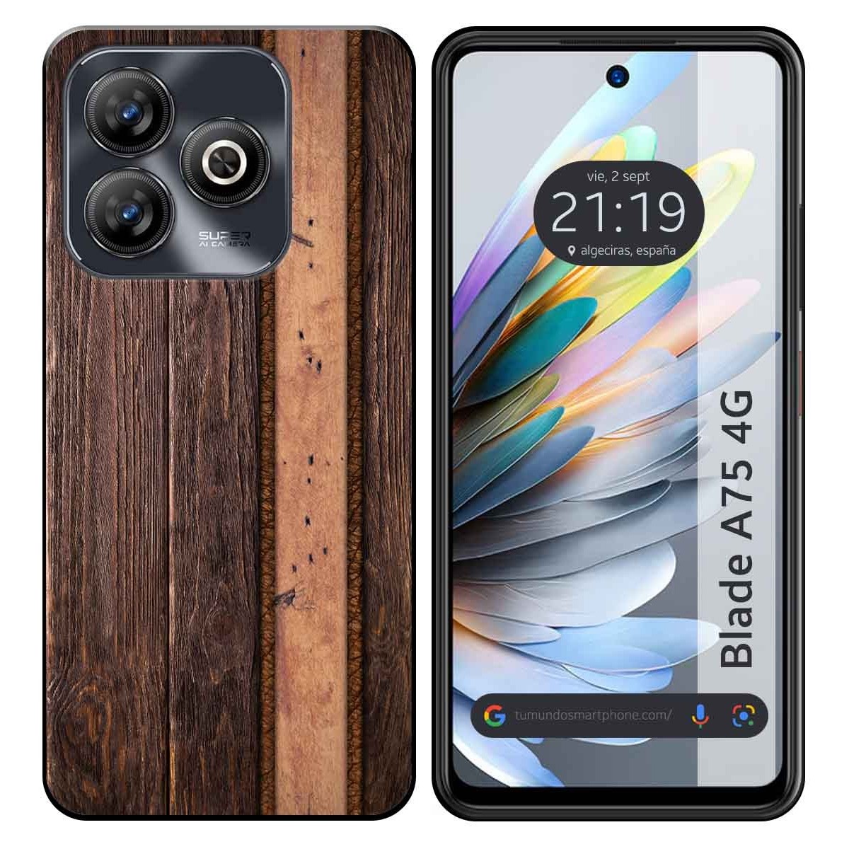 Funda Silicona para Zte Blade A75 4G diseño Madera 05 Dibujos