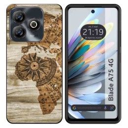 Funda Silicona para Zte Blade A75 4G diseño Madera 07 Dibujos