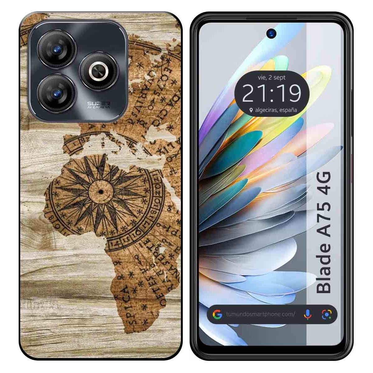 Funda Silicona para Zte Blade A75 4G diseño Madera 07 Dibujos