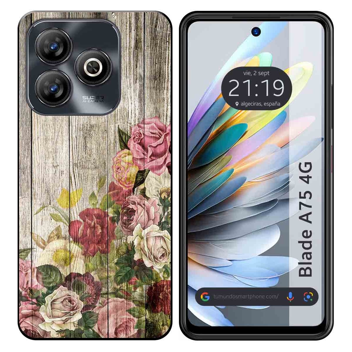 Funda Silicona para Zte Blade A75 4G diseño Madera 08 Dibujos