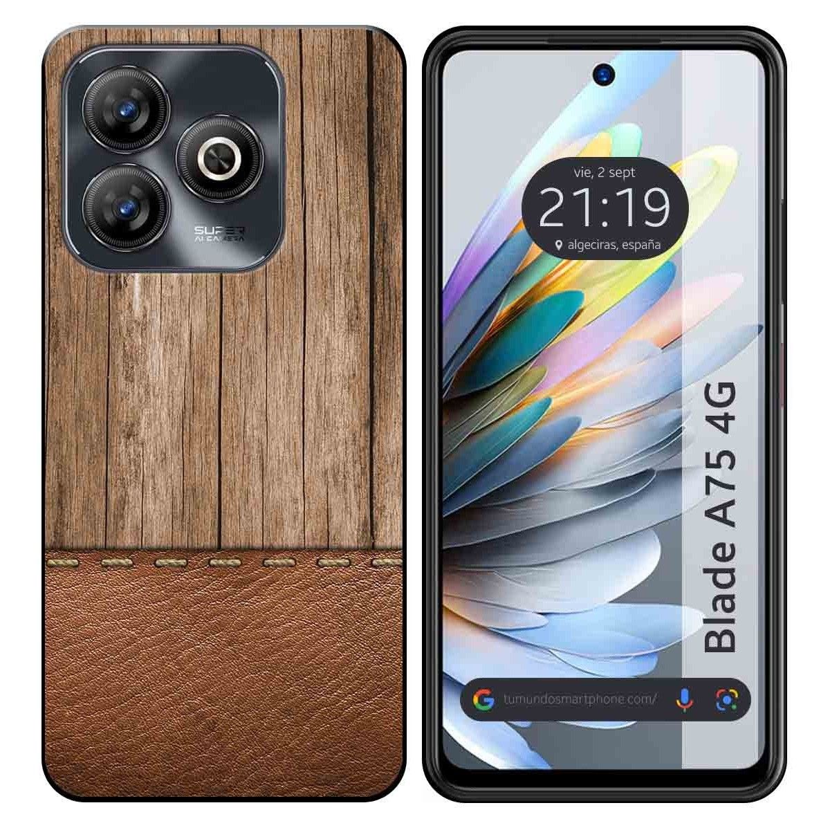 Funda Silicona para Zte Blade A75 4G diseño Madera 09 Dibujos