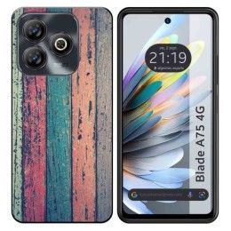 Funda Silicona para Zte Blade A75 4G diseño Madera 10 Dibujos