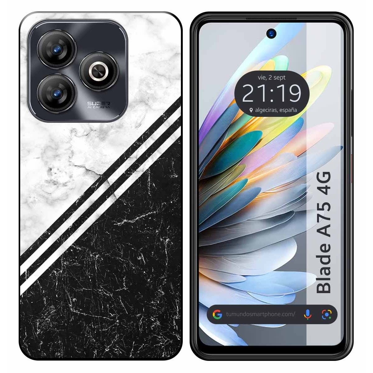 Funda Silicona para Zte Blade A75 4G diseño Mármol 01 Dibujos