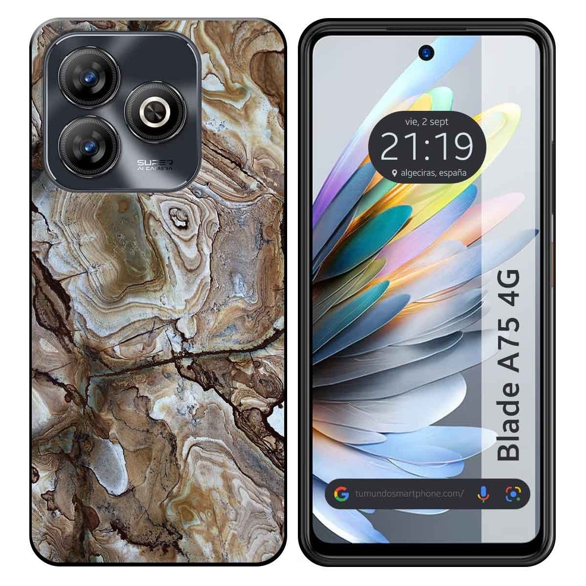 Funda Silicona para Zte Blade A75 4G diseño Mármol 14 Dibujos