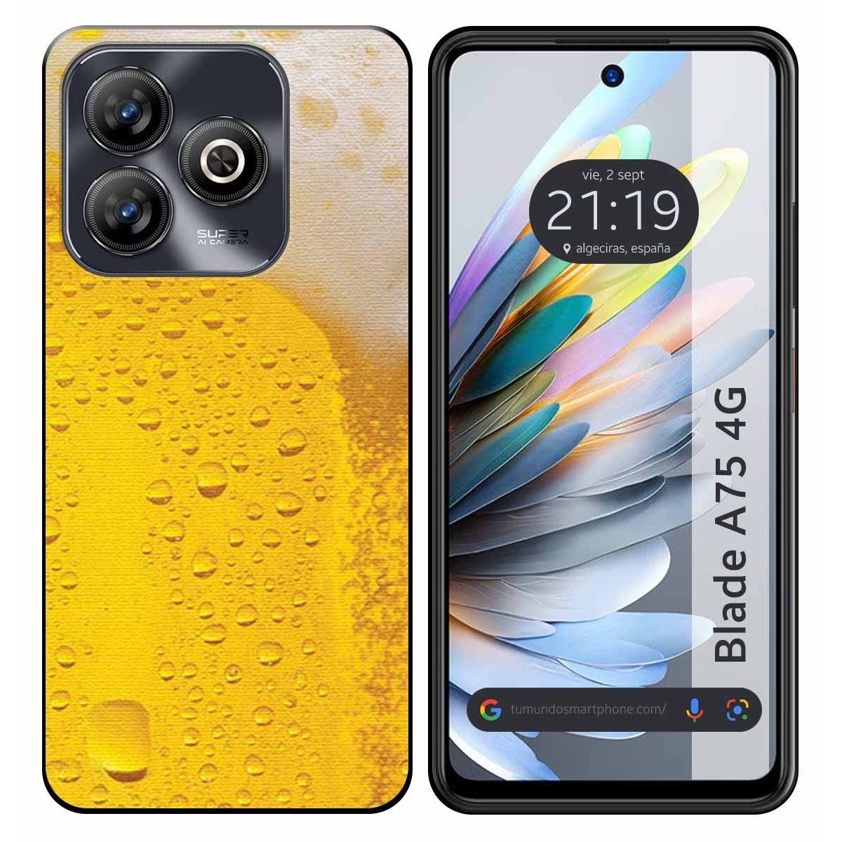 Funda Silicona para Zte Blade A75 4G diseño Cerveza Dibujos