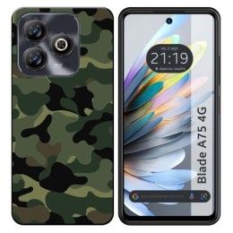 Funda Silicona para Zte Blade A75 4G diseño Camuflaje Dibujos