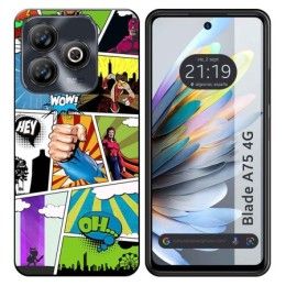 Funda Silicona para Zte Blade A75 4G diseño Comic Dibujos