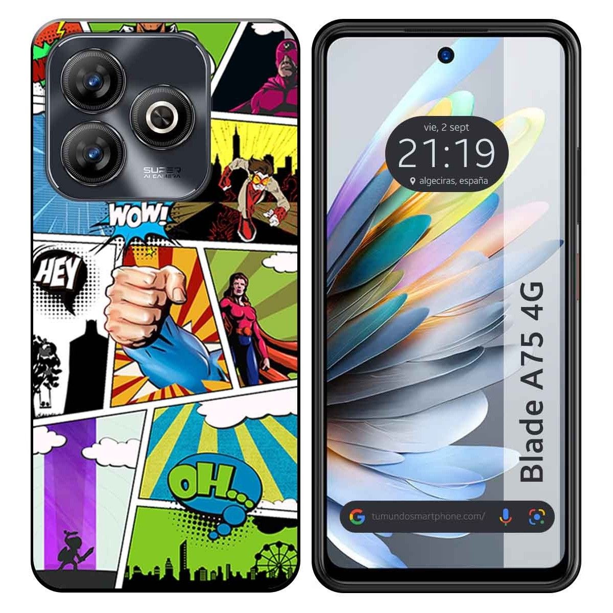 Funda Silicona para Zte Blade A75 4G diseño Comic Dibujos