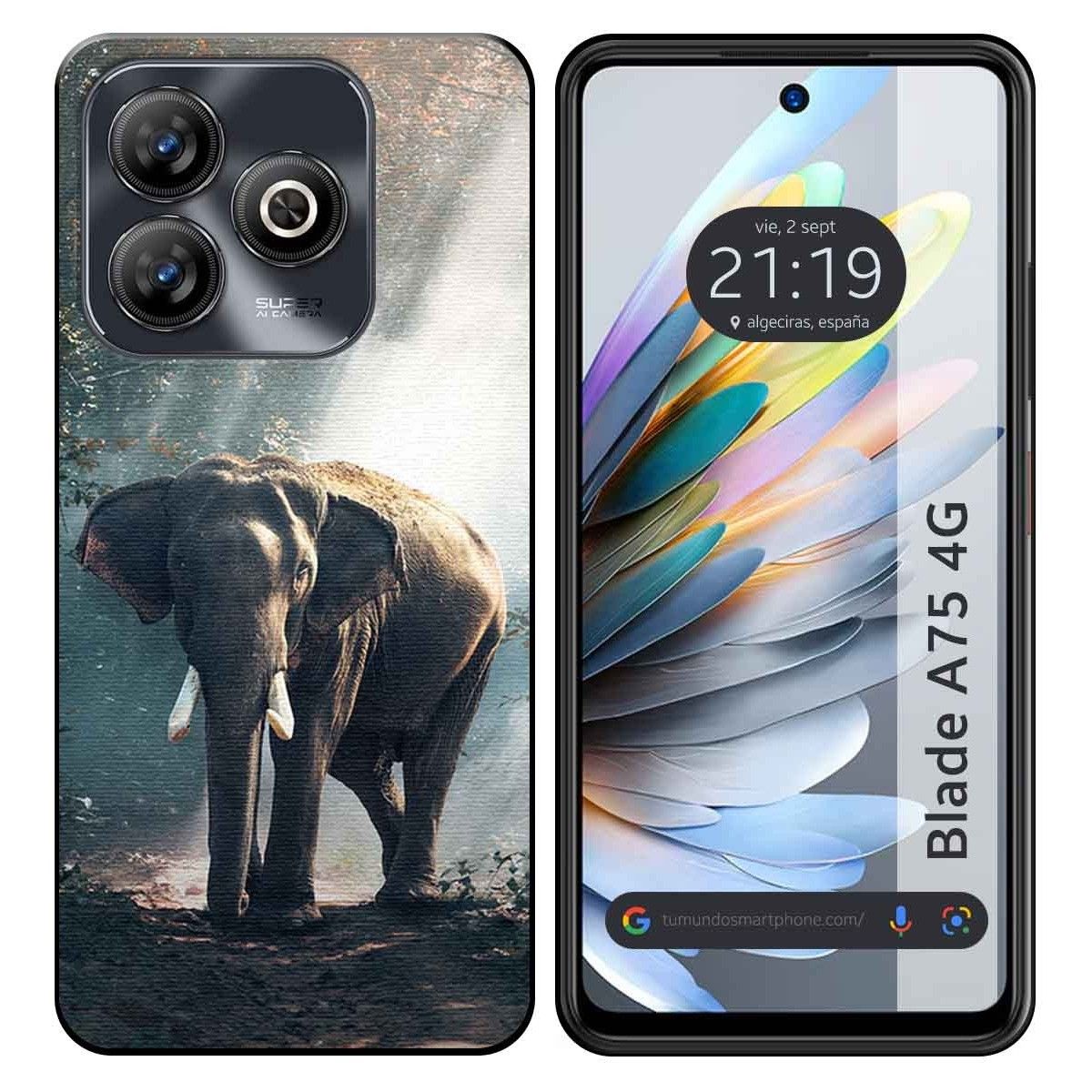 Funda Silicona para Zte Blade A75 4G diseño Elefante Dibujos