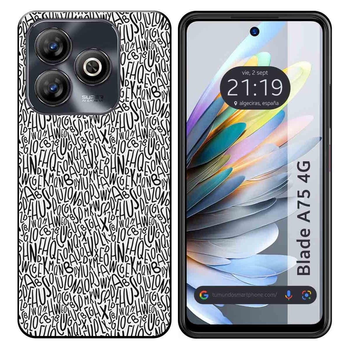 Funda Silicona para Zte Blade A75 4G diseño Letras Dibujos