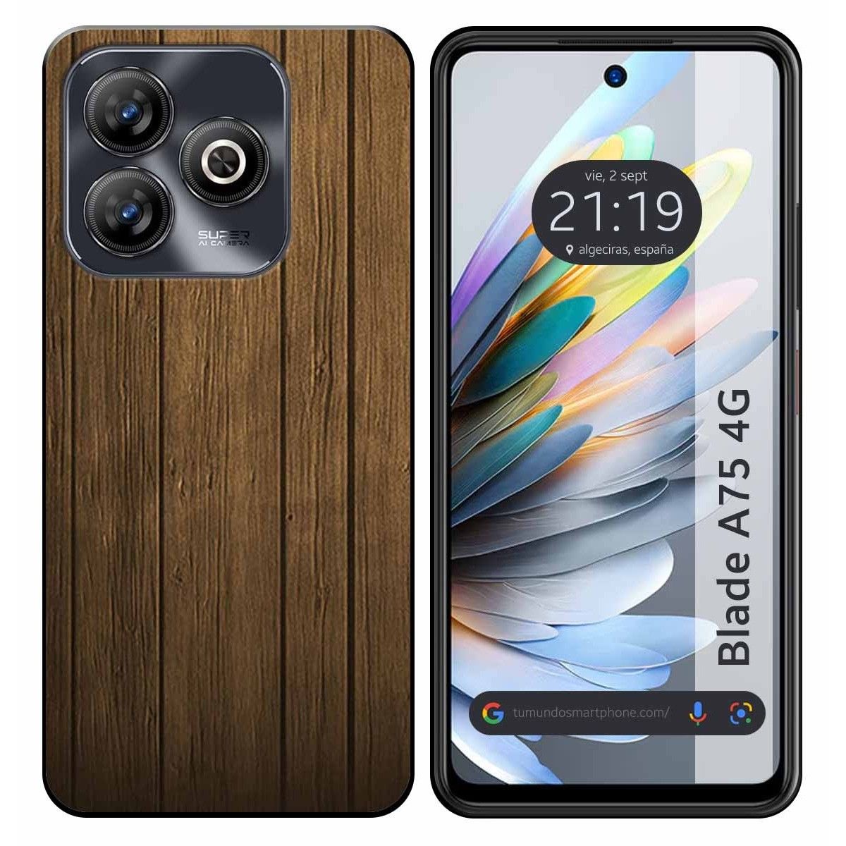 Funda Silicona para Zte Blade A75 4G diseño Madera Dibujos