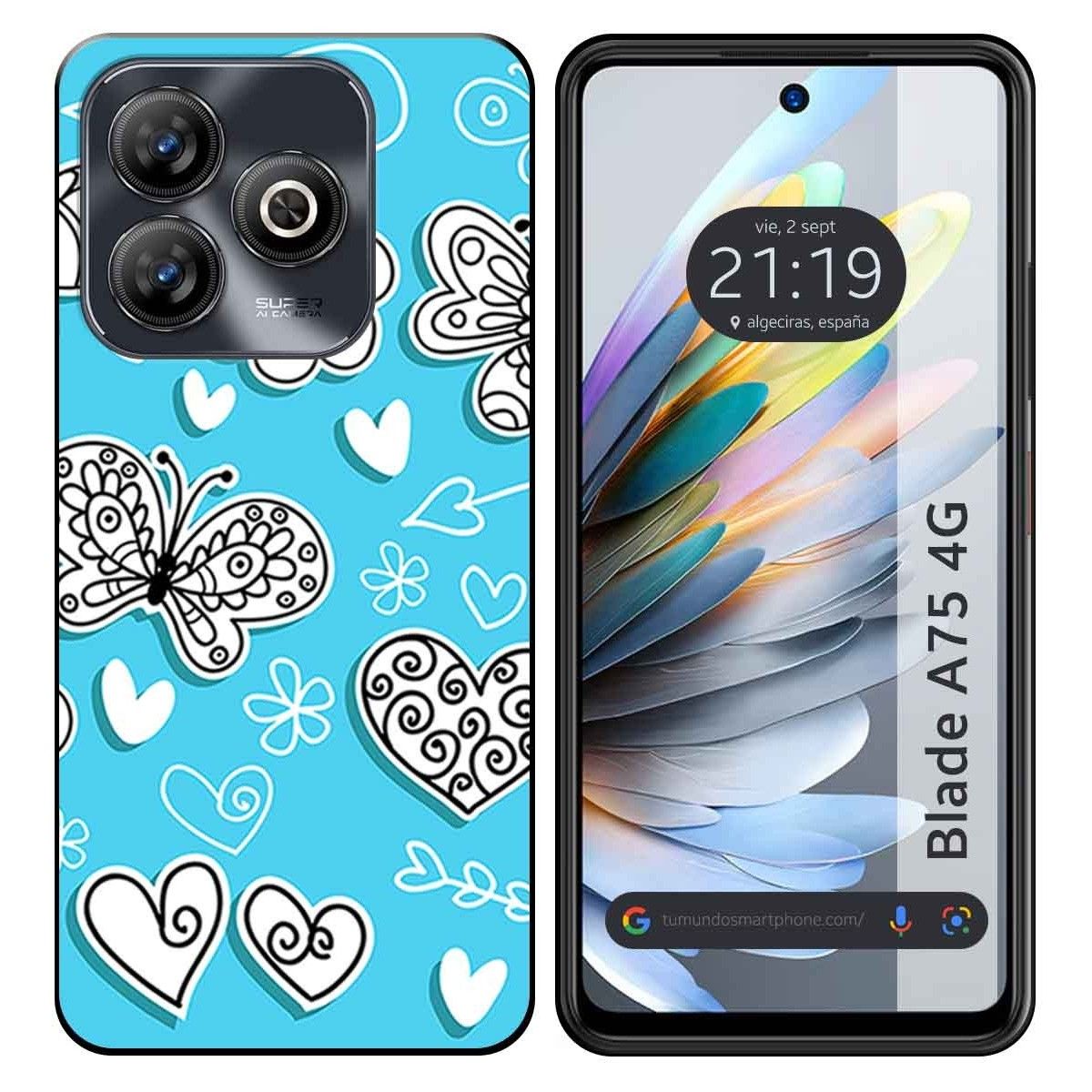 Funda Silicona para Zte Blade A75 4G diseño Mariposas Dibujos