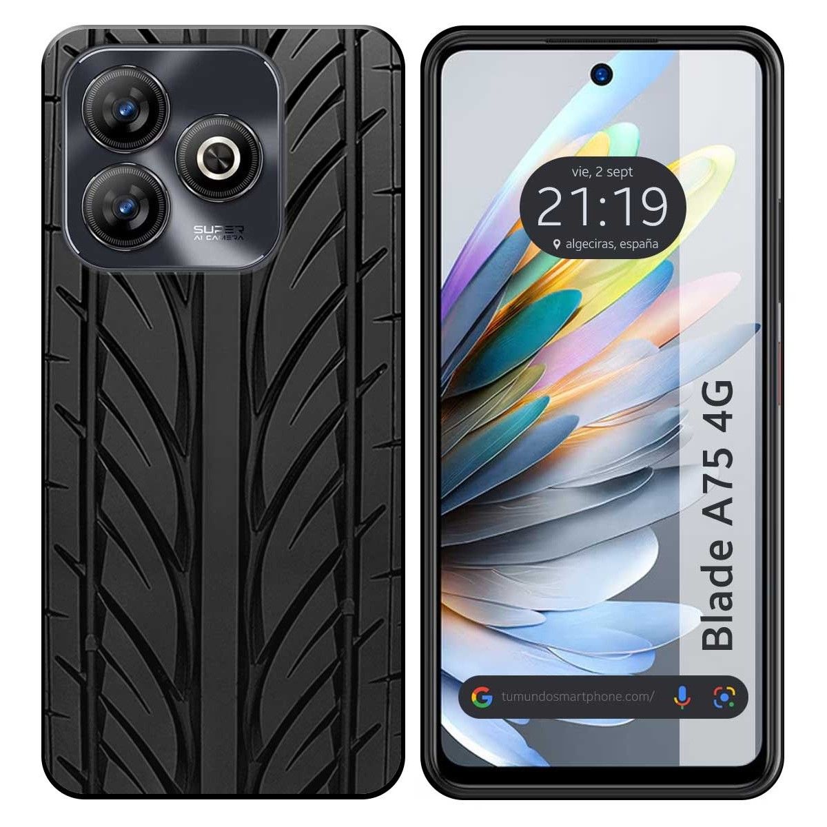 Funda Silicona para Zte Blade A75 4G diseño Neumatico Dibujos