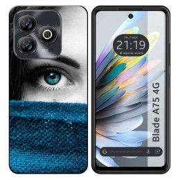 Funda Silicona para Zte Blade A75 4G diseño Ojo Dibujos