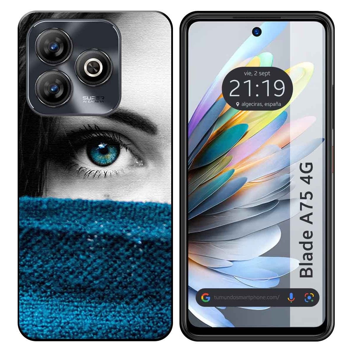 Funda Silicona para Zte Blade A75 4G diseño Ojo Dibujos