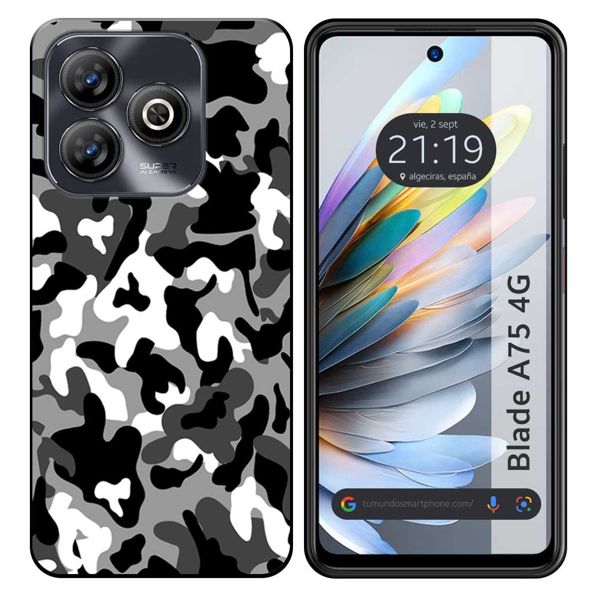 Funda Silicona para Zte Blade A75 4G diseño Snow Camuflaje Dibujos