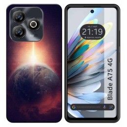 Funda Silicona para Zte Blade A75 4G diseño Tierra Dibujos