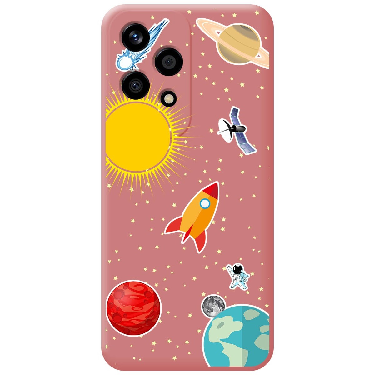 Funda Silicona Líquida Rosa para Huawei Honor 200 Lite 5G diseño Espacio Dibujos