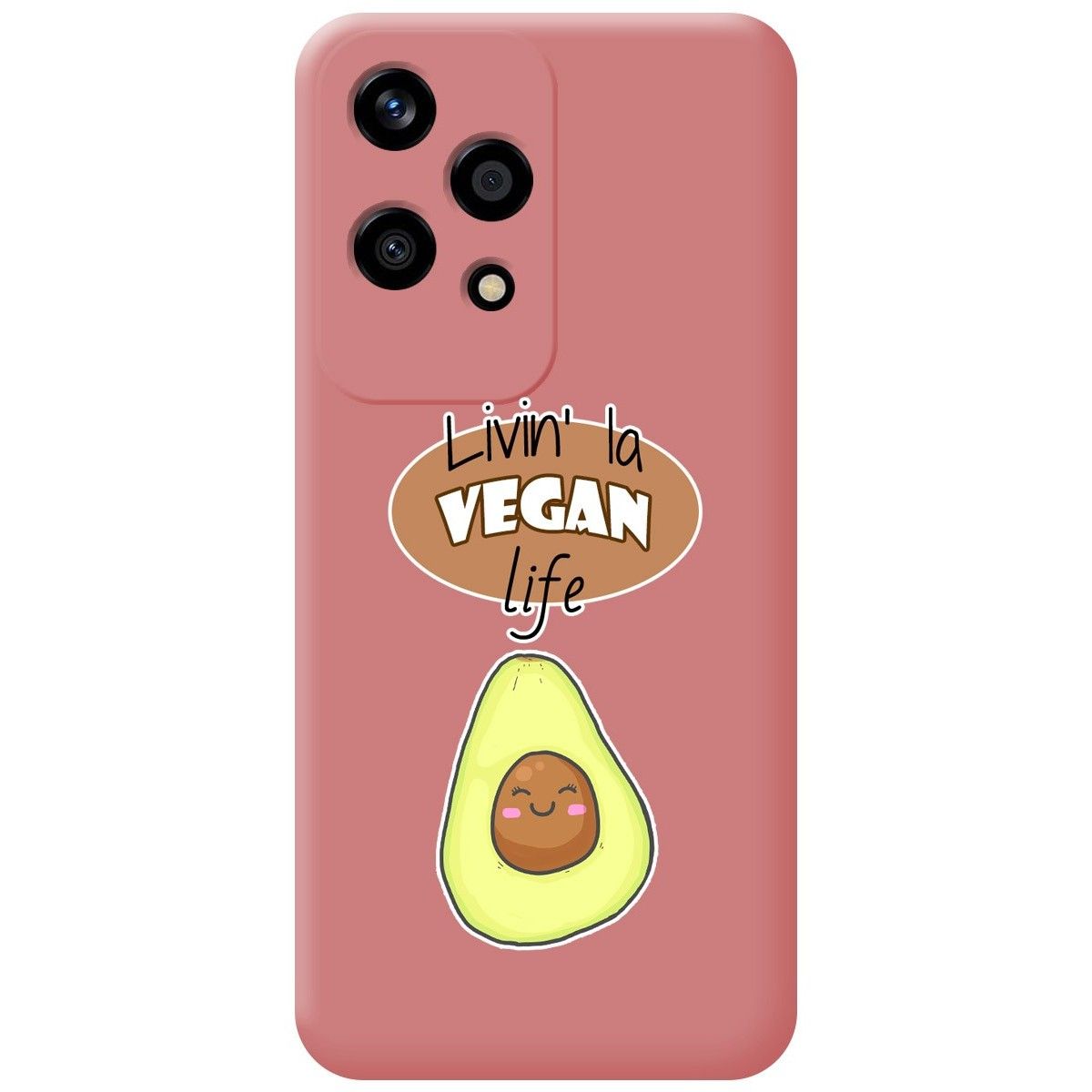 Funda Silicona Líquida Rosa para Huawei Honor 200 Lite 5G diseño Vegan Life Dibujos