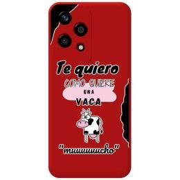 Funda Silicona Líquida Roja para Huawei Honor 200 Lite 5G diseño Vaca Dibujos