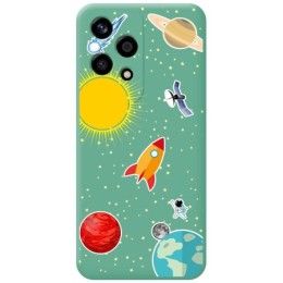 Funda Silicona Líquida Verde para Huawei Honor 200 Lite 5G diseño Espacio Dibujos