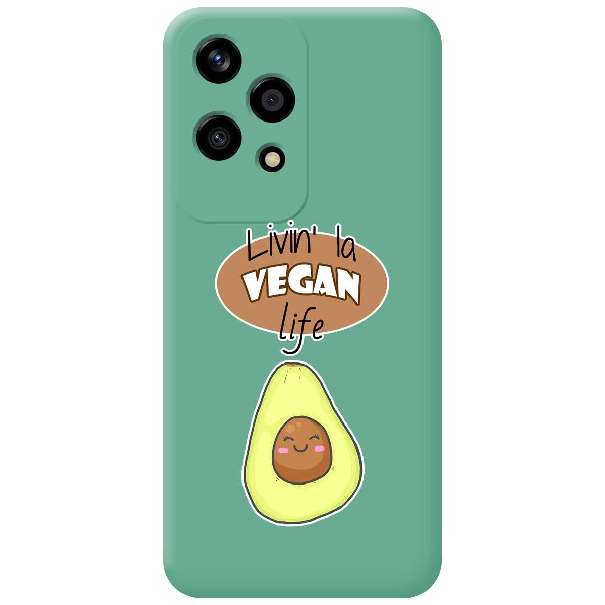 Funda Silicona Líquida Verde para Huawei Honor 200 Lite 5G diseño Vegan Life Dibujos