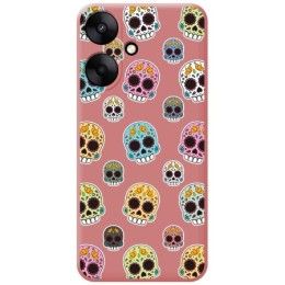 Funda Silicona Líquida Rosa para Xiaomi Redmi 13C 5G diseño Catrina Dibujos