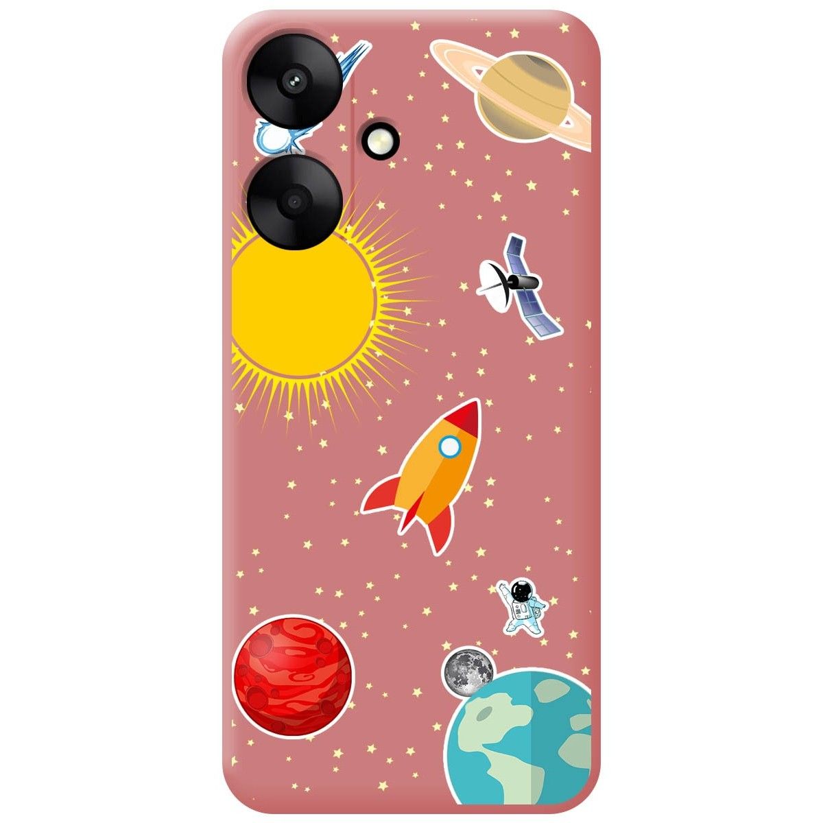 Funda Silicona Líquida Rosa para Xiaomi Redmi 13C 5G diseño Espacio Dibujos