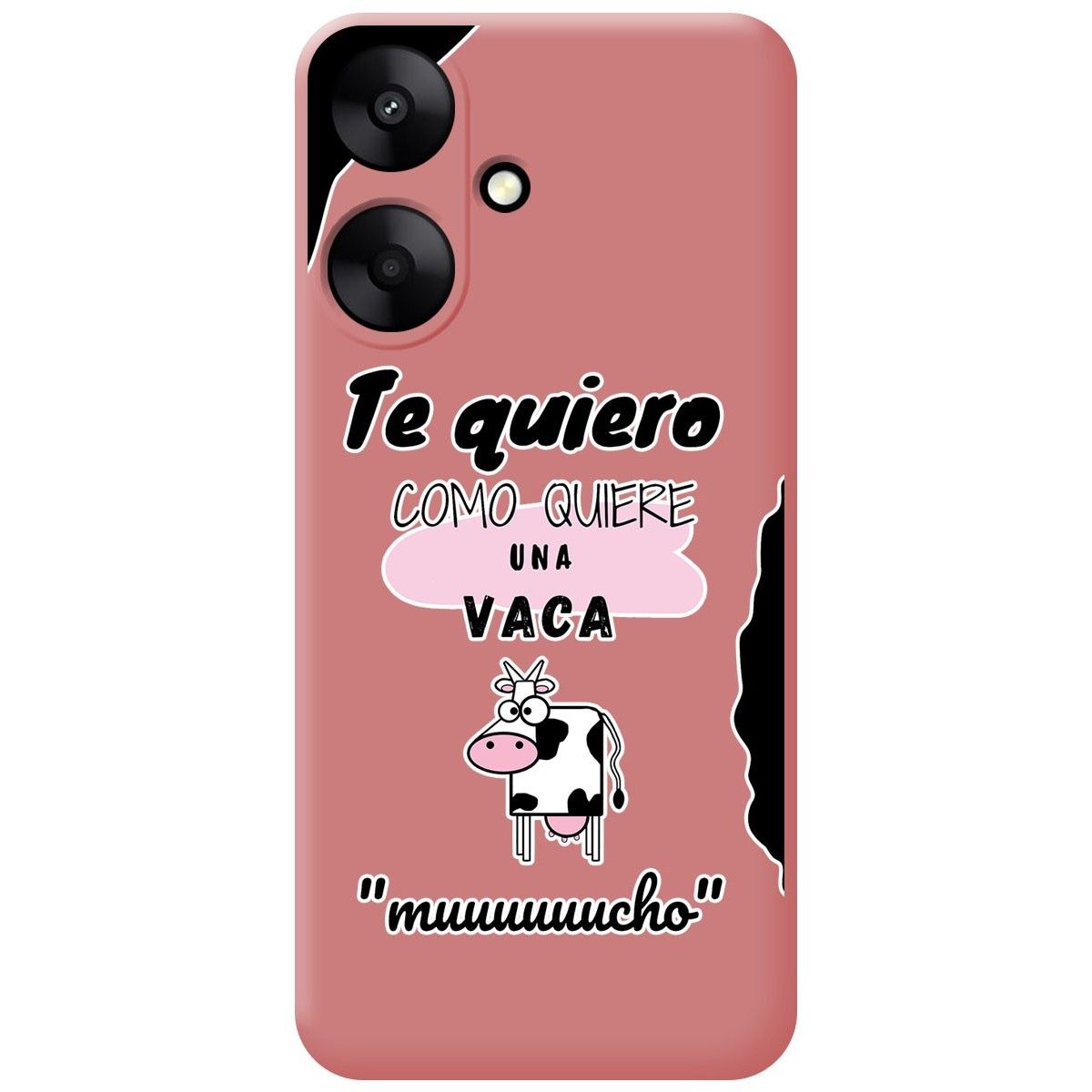 Funda Silicona Líquida Rosa para Xiaomi Redmi 13C 5G diseño Vaca Dibujos