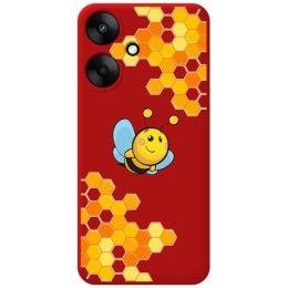 Funda Silicona Líquida Roja para Xiaomi Redmi 13C 5G diseño Abeja Dibujos