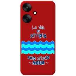 Funda Silicona Líquida Roja para Xiaomi Redmi 13C 5G diseño Agua Dibujos