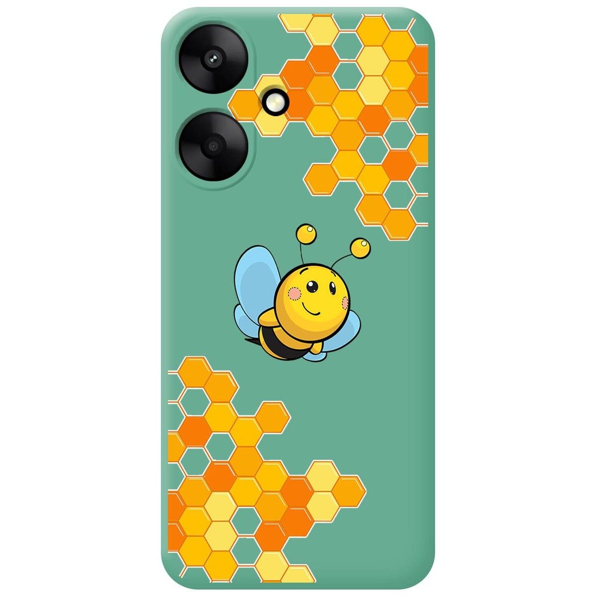 Funda Silicona Líquida Verde para Xiaomi Redmi 13C 5G diseño Abeja Dibujos