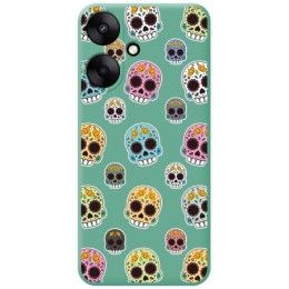 Funda Silicona Líquida Verde para Xiaomi Redmi 13C 5G diseño Catrina Dibujos