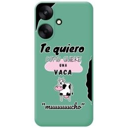 Funda Silicona Líquida Verde para Xiaomi Redmi 13C 5G diseño Vaca Dibujos