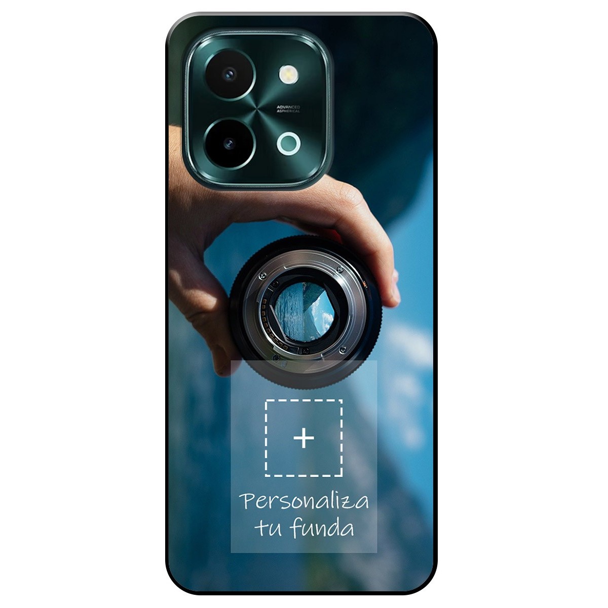 Personaliza tu Funda Silicona Gel Tpu Negra con tu Fotografia para Vivo Y28 4G Dibujo Personalizada