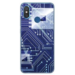 Funda Gel Tpu para Xiaomi Mi 8 Diseño Circuito Dibujos