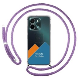 Personaliza tu Funda Colgante Transparente para Vivo Y28 4G con Cordon Morado Dibujo Personalizada