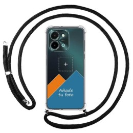 Personaliza tu Funda Colgante Transparente para Vivo Y28 4G con Cordon Negro Dibujo Personalizada