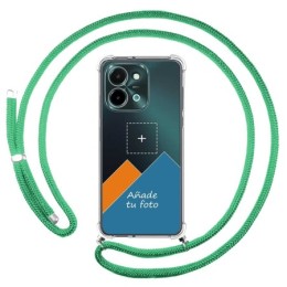 Personaliza tu Funda Colgante Transparente para Vivo Y28 4G con Cordon Verde Agua Dibujo Personalizada