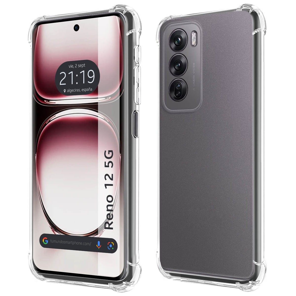 Funda Silicona Antigolpes Transparente para Oppo Reno 12 5G