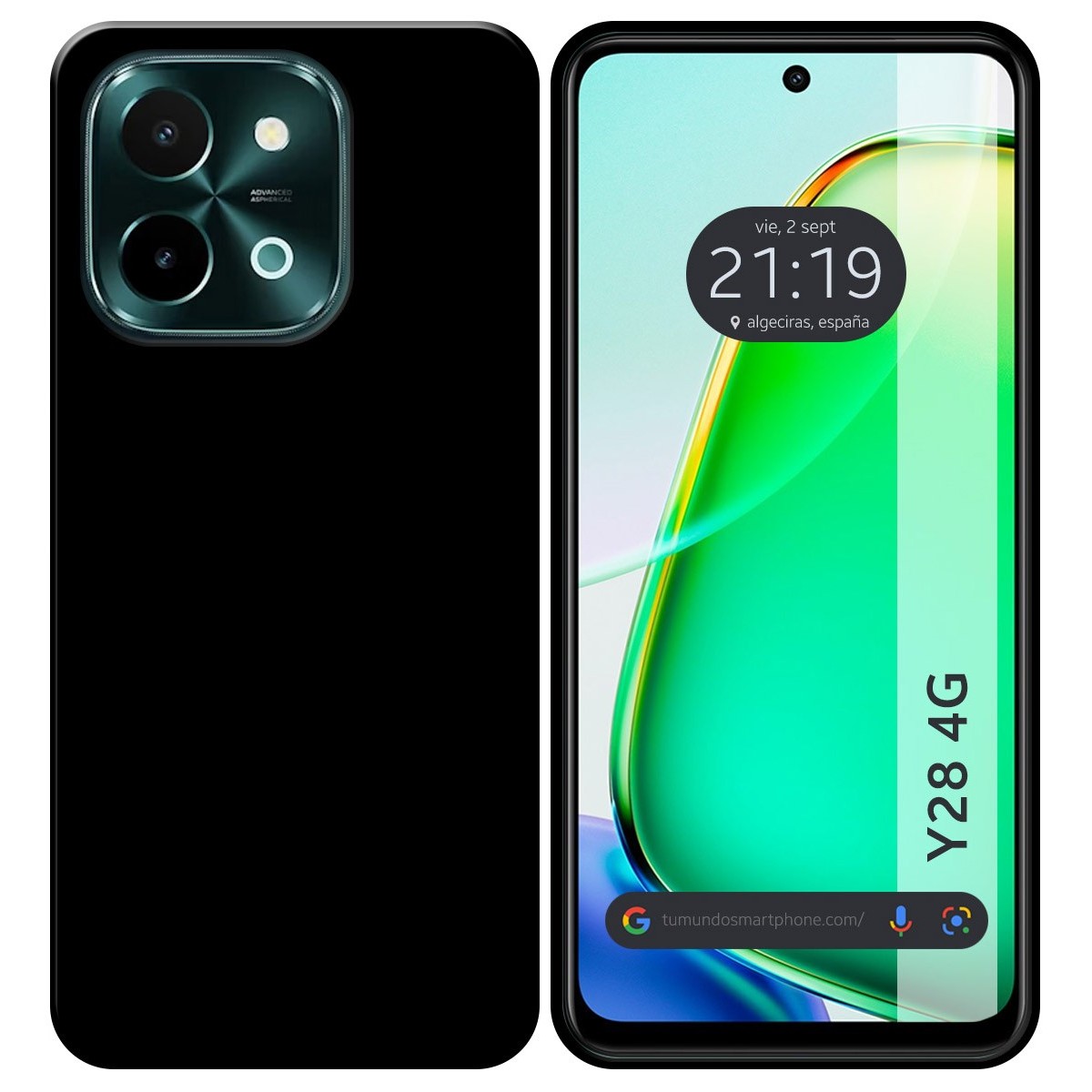 Funda Silicona Gel TPU Negra para Vivo Y28 4G