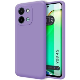 Funda Silicona Líquida Ultra Suave para Vivo Y28 4G color Morada