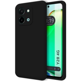 Funda Silicona Líquida Ultra Suave para Vivo Y28 4G color Negra