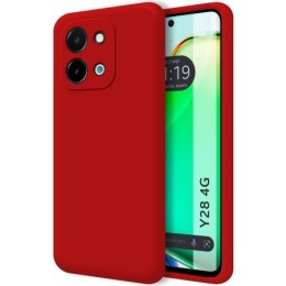 Funda Silicona Líquida Ultra Suave para Vivo Y28 4G color Roja