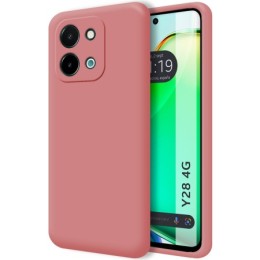 Funda Silicona Líquida Ultra Suave para Vivo Y28 4G color Rosa