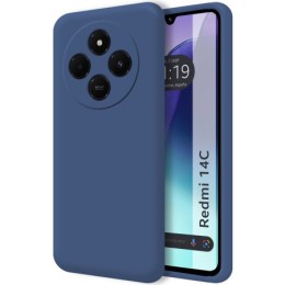 Funda Silicona Líquida Ultra Suave para Xiaomi Redmi 14C color Azul Oscuro